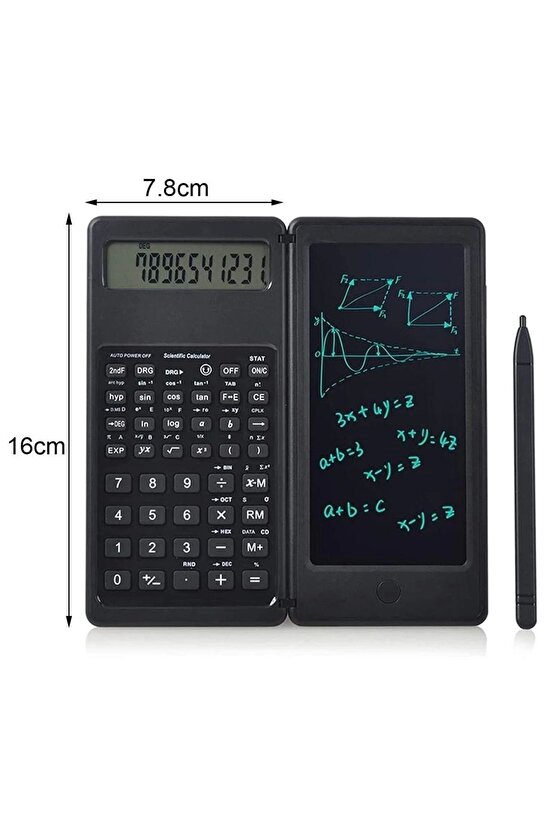 Silinebilir LCD Yazı TabletliKalemli Katlanabilir Bilimsel Hesap Makinesi (4767)