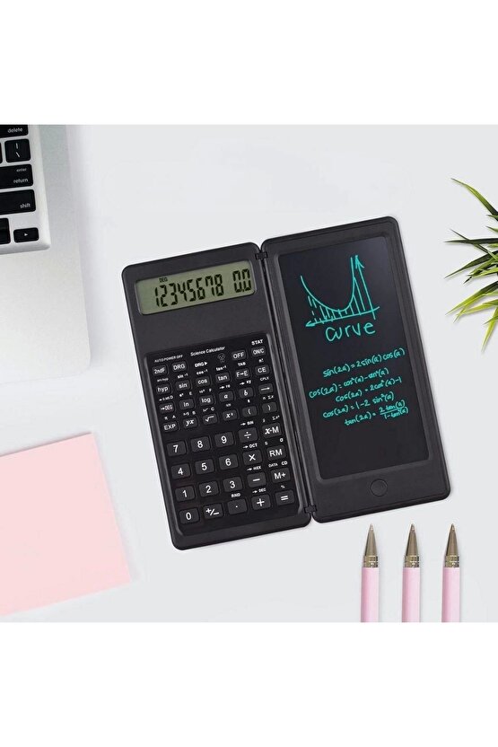 Silinebilir LCD Yazı TabletliKalemli Katlanabilir Bilimsel Hesap Makinesi (4767)