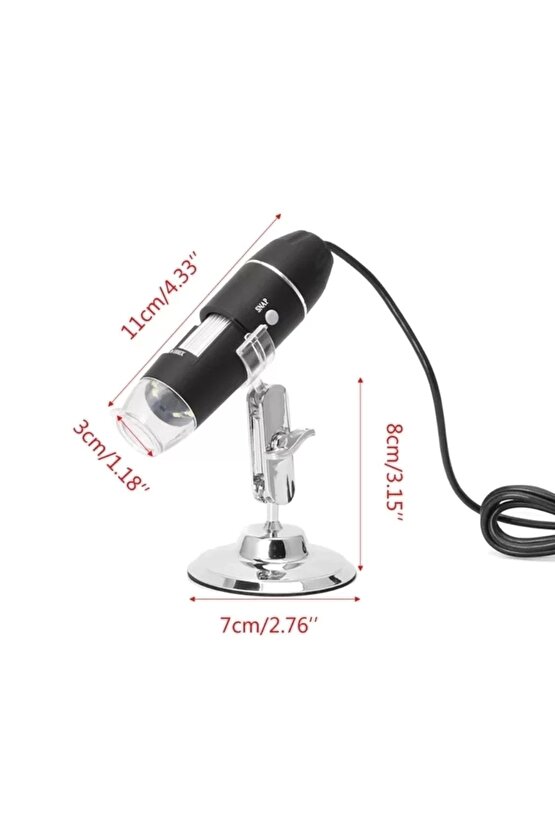 1600x Usb Dijital Mikroskop Kamera Endoskop 8led Büyüteç Metal Standı