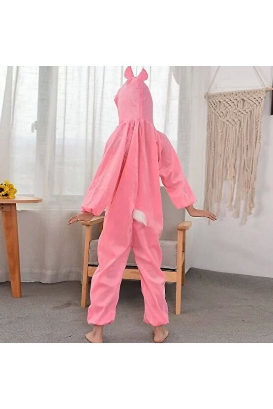 Çocuk Tavşan Kostümü Pembe Renk 2-3 Yaş 80 Cm