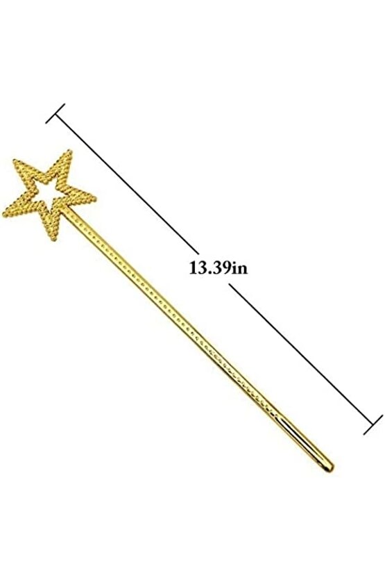 Altın Renk Yıldız Peri Asası Peri Değneği 34 Cm 1 Adet (4767)