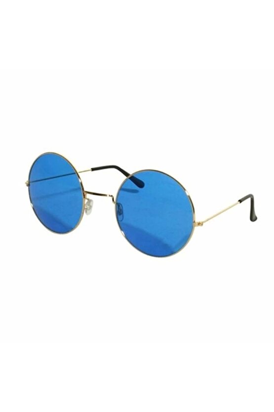 Yulak Cam John Lennon Tarzı Gold Çerçeveli Mavi Gözlük