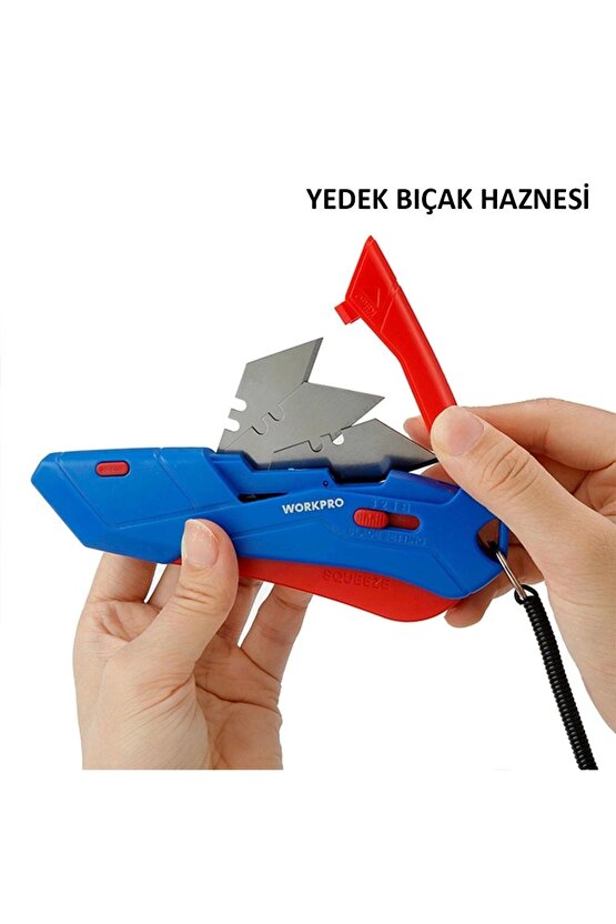 Wp213010 Kemer Askı Kancalı Otomatik Geri Çekilebilir Mandallı Rötuş Maket Bıçağı 3 Adet Y