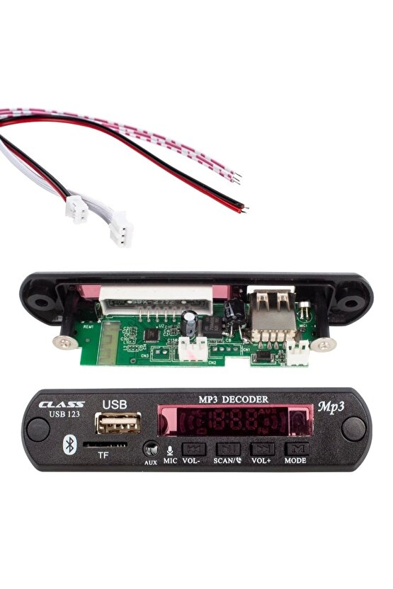 Class Usb-123 12 Volt Sd Af Vr Oto Teyp Mikrofonlu Usbsd Çevirici Dijital Player Usb Board (4767)
