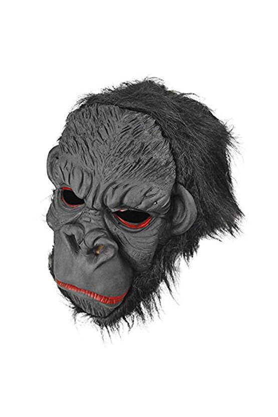 Lateks Goril Maskesi Maymun Maskesi Et Maskesi Orangutan Siyah Saçlı 3 No (4767)