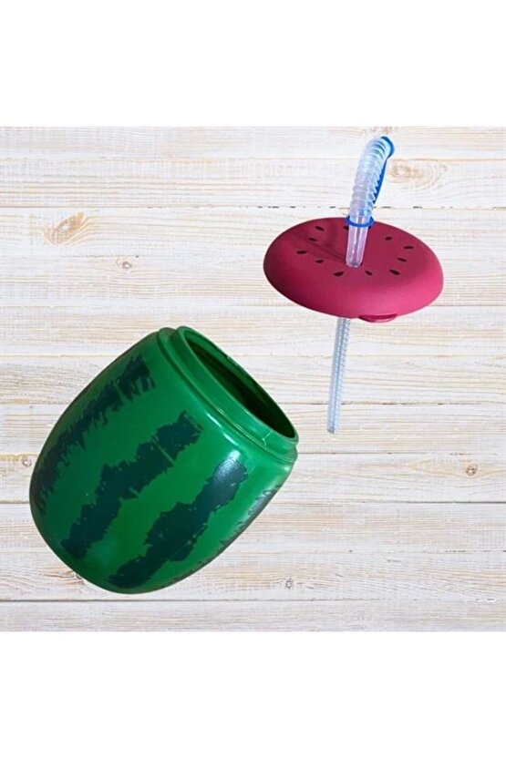 Karpuz Model Kendiliğinden Pipetli 900 ml Suluk Matara (4767)