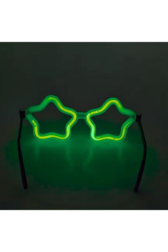 Yıldız Glow Gözlük - Yıldız Şekilli Glow Stick Gözlüğü - Glow Partisi Gözlük 12 Adet (4767)