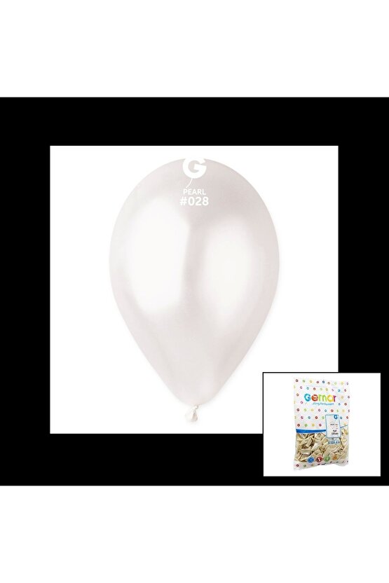Gm-110-28 Metalik - Beyaz Balon 11&apos;&apos; - 28cm - 100 Parça (4767)