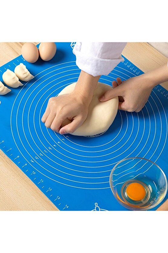 40*50 cm Silikon Ölçekli Kullanımı Kolay Hamur Açma Matı Ekmek Mantı Makarna Hamuru Yoğurma Matı (47