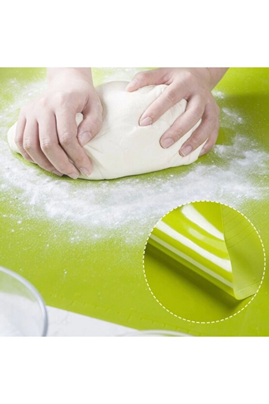40*50 cm Silikon Ölçekli Kullanımı Kolay Hamur Açma Matı Ekmek Mantı Makarna Hamuru Yoğurma Matı (47