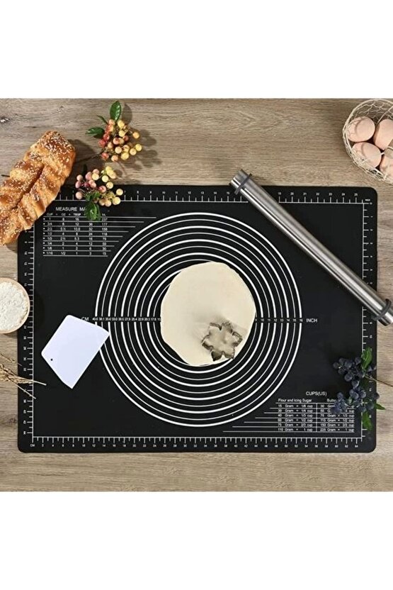 Silikon Çok Amaçlı Geniş Hamur Matı Hamur Açma Matı 40*50 cm (4767)