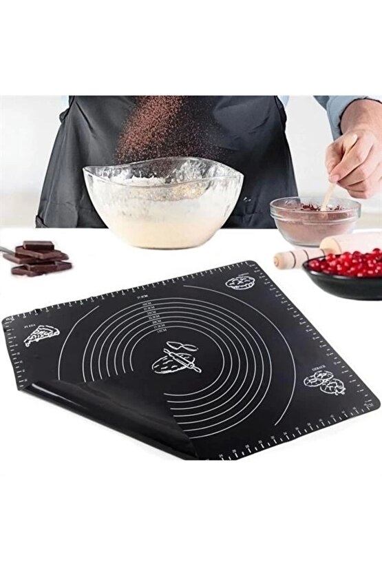 Silikon Çok Amaçlı Geniş Hamur Matı Hamur Açma Matı 40*50 cm (4767)