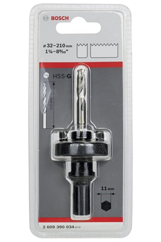 11 mm Altıgen Şaftlı 32-210 mm Pançlar için Adaptör  Gri32\210mm