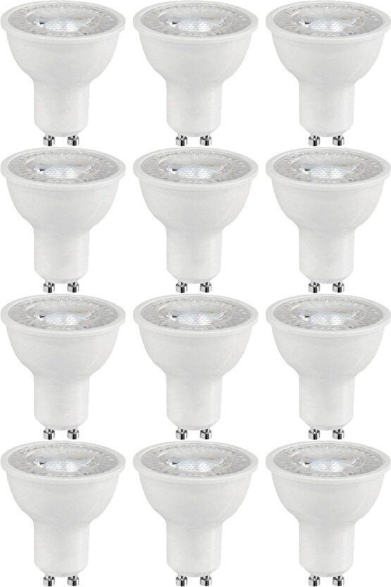 12 Adet 7 W Beyaz Işık 1. Sınıf Gu10 Duy Led Ampul - 6500 Kelvin