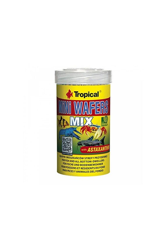 Mini Wafers Mix Balık Ve Deniz Kabukluları Için Yem 100 ml 55 gr