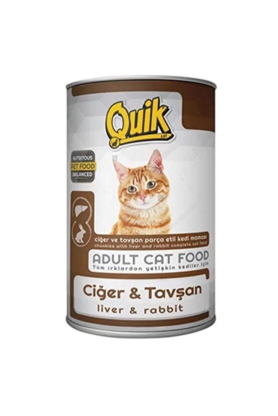 Ciğer Ve Tavşanlı Yetişkin Konserve Kedi Maması 415 gr