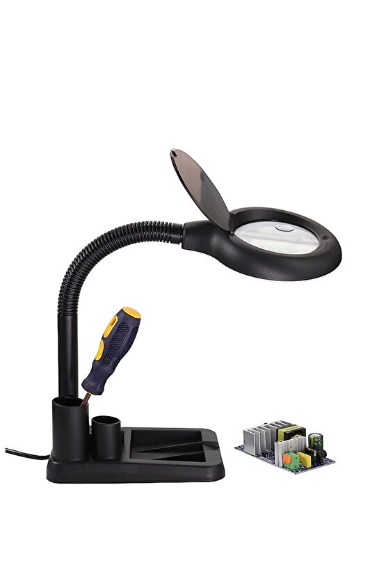 Esnek 5x 10x,40 Led Işıklı Büyüteç ,lamba  Büyüteç Okuma, Çalışma Lehim Masa Lambası A808
