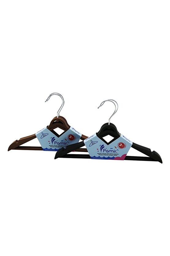 3PCS  PLASTİK ÇOCUK ELBİSE ASKISI  METAL BAŞLIKLI (4767)
