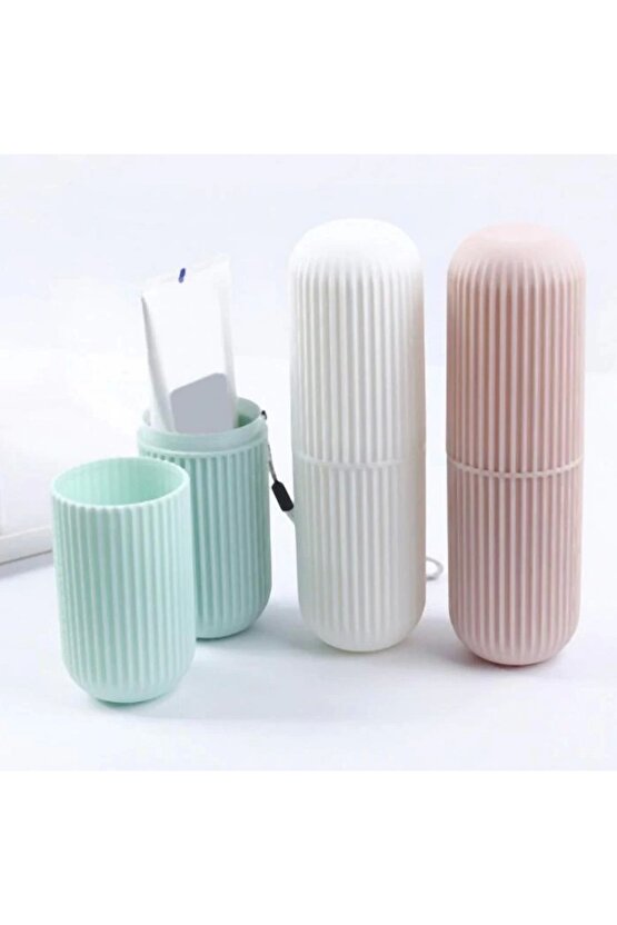 Seyahat Tipi Plastik Diş Fırçası Gözlük Kalem Fırça Erzak Saklama Kabı Düzenleme Kalemlik (4767)