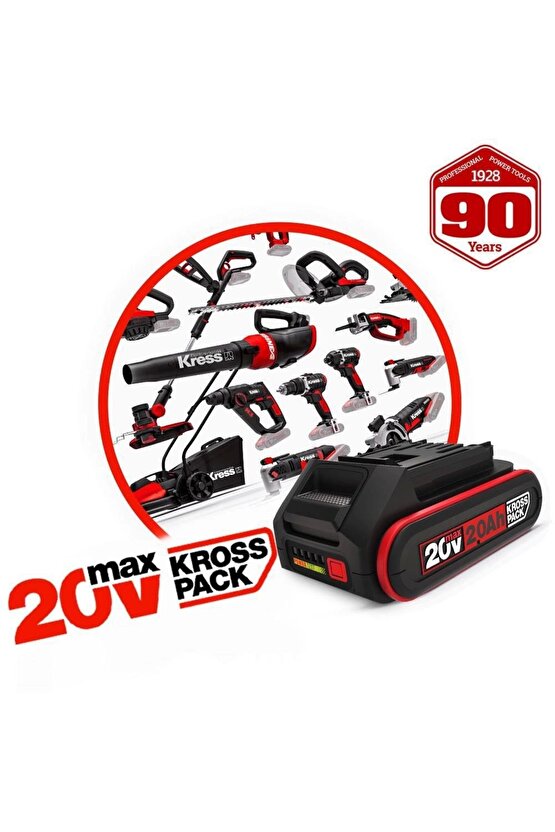 Kab20 20volt 2.0ah. Li-ion Kross Pack Profesyonel Yedek Akü