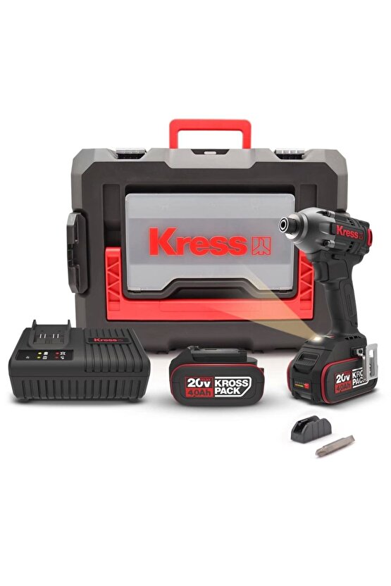 Kub60.2 20volt 4.0ah Li-ion Çift Akülü 230nm Kömürsüz Profesyonel Şarjlı Darbeli Tornavida