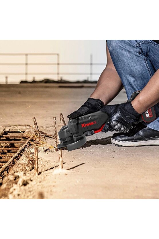 Kuh04 20volt 4.0ah. Li-ion Çift Akülü 125mm Kömürsüz Profesyonel Şarjlı Devir Ayarlı Avuç Taşl