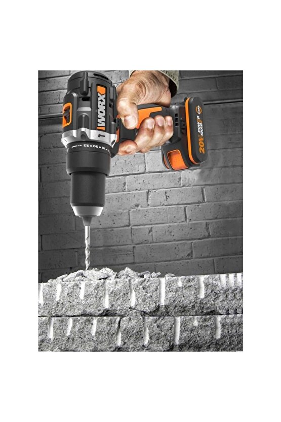 Wx352.9 20volt Kömürsüz Profesyonel Şarjlı Darbeli Matkap (AKÜ DAHİL DEĞİLDİR)