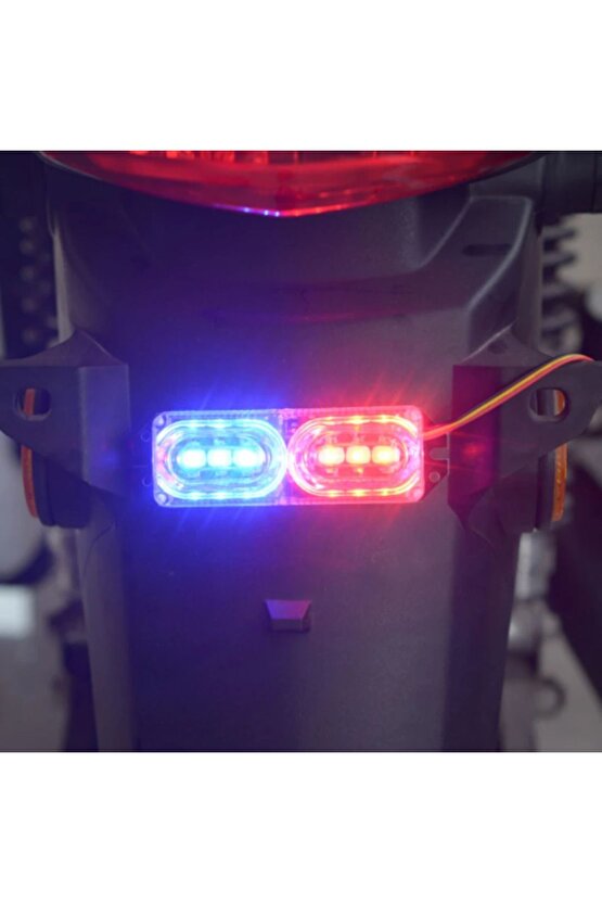 10 Adet 12V Kırmızı - Mavi Işık Animasyonlu Çakar Led, Kaliteli Red - Blue Modüler Led 10 Adet