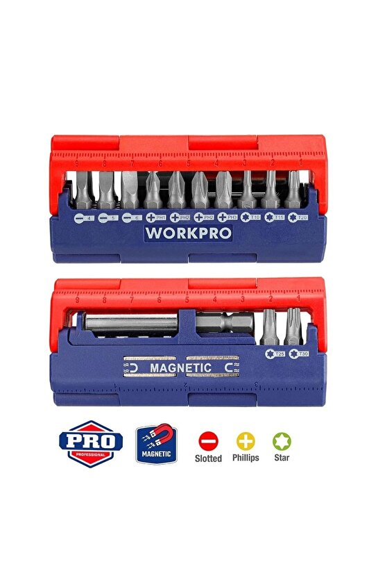 Wp221062 13 Parça Manyetik Cr-v Vidalama Bits Uç Seti