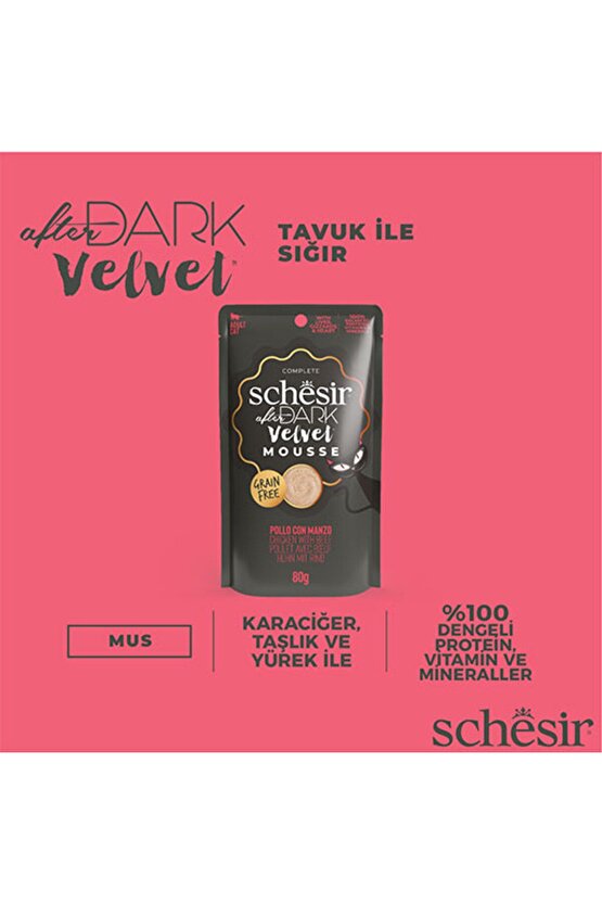 After Dark Pouch Tavuklu Ve Sığır Etli Tahılsız Yetişkin Kedi Konservesi 80 gr