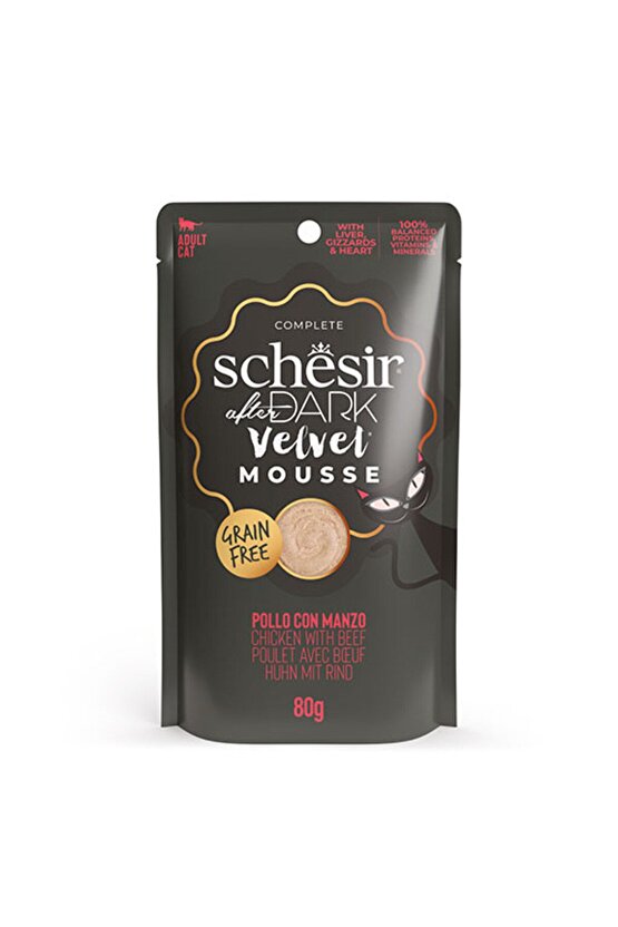 After Dark Pouch Tavuklu Ve Sığır Etli Tahılsız Yetişkin Kedi Konservesi 80 gr