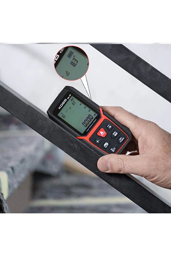 cmllashop KBL100 100m Profesyonel Li-ion Şarjlı Lazer Metre, KırmızıSiyah 542093