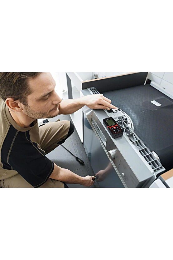 cmllashop KBL100 100m Profesyonel Li-ion Şarjlı Lazer Metre, KırmızıSiyah 542093