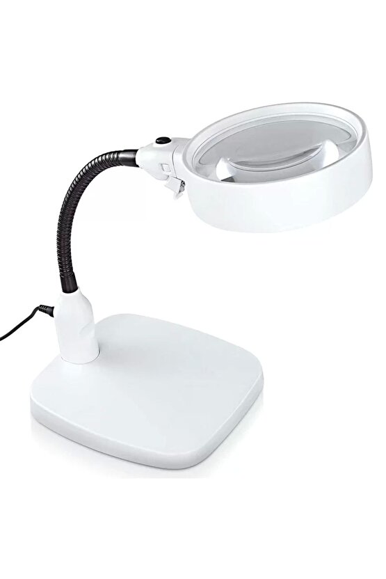 Masaüstü 10x Led Işıklı Büyüteç Okuma El Sanatları Onarım Büyüteç 7765