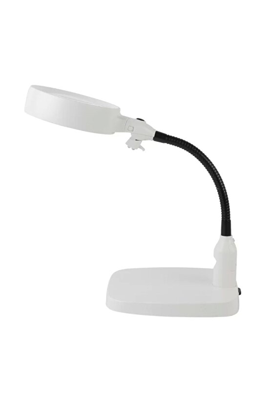 Masaüstü 10x Led Işıklı Büyüteç Okuma El Sanatları Onarım Büyüteç 7765