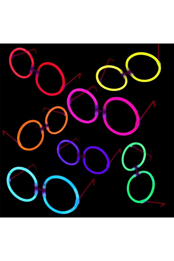 Glow Parti Gözlüğü Glow Partisi Yulak Şekilli Fosforlu Gözlük 6 Adet