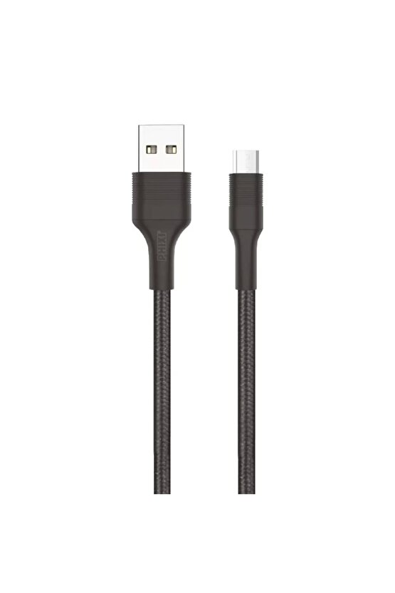 Force Cb431m Hasır Örgü Ve Ekstra Güçlendirilmiş Silikon Başlıklı Micro Usb Hızlı Şarj Ve Data Kablo
