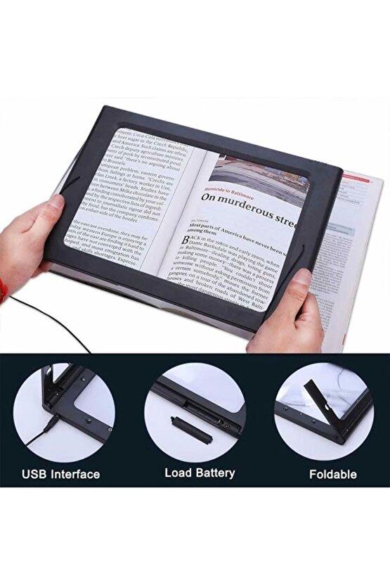 Led Işıklı Kitap  Okuma Büyüteç