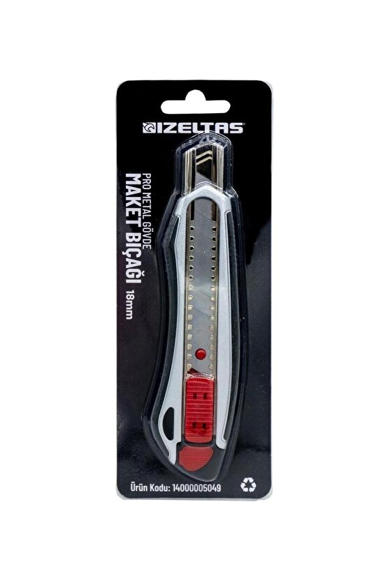 İzeltaş Pro 18 Mm Metal Gövde Geniş Maket Bıçağı Falçata
