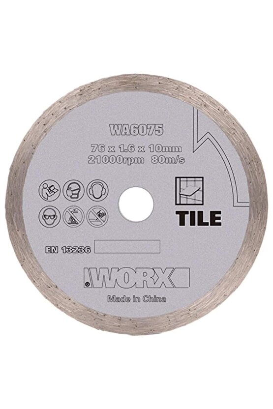 Wa6075 Wx801 Için 76x10mm Fayans, Seramik, Mermer Elmas Kesme Diski
