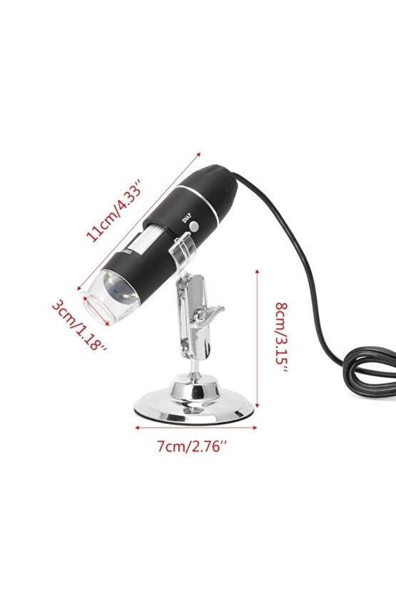1600x Usb Dijital Mikroskop Kamera Endoskop 8led Büyüteç Metal Standı