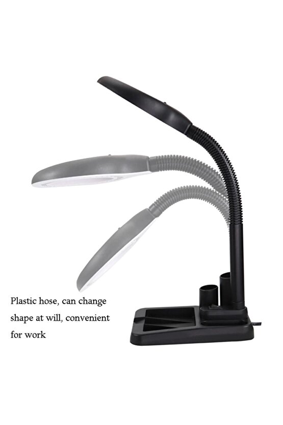 Esnek 5x 10x40 Led Işıklı Büyüteç lamba  Büyüteç Okuma Çalışma Lehim Masa Lambası A808