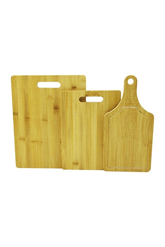 3 BOY SET AHŞAP BAMBU KESİM PANOSU 16X22 - 20X28 - 25X33CM (4767)