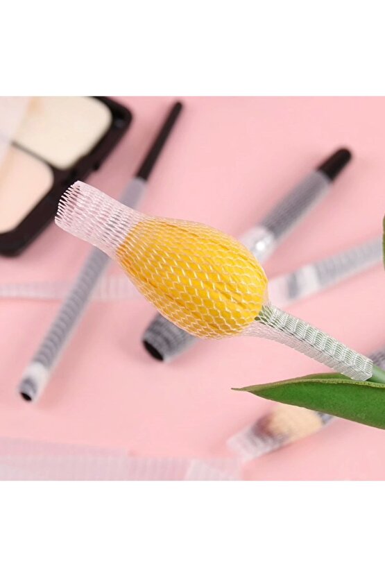 Makyaj Far Allık Kontür Eyeliner Fırça Malzemeleri Ürünleri Koruyucu File Kapak Örgü Kılıf Set 20li