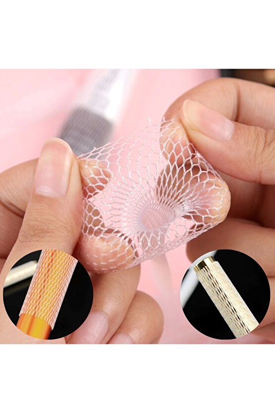 Makyaj Far Allık Kontür Eyeliner Fırça Malzemeleri Ürünleri Koruyucu File Kapak Örgü Kılıf Set 20li