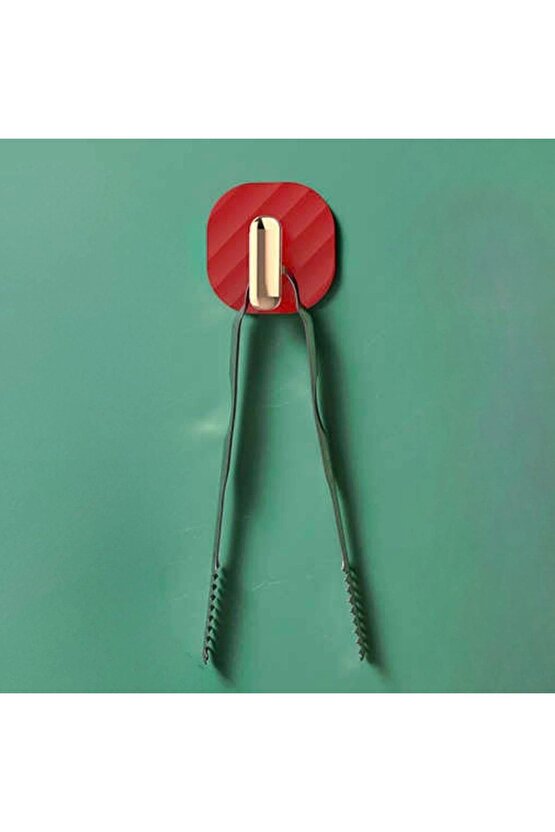 2li Yapışkanlı Retro Askılık Dolap Kapak Kulpu Kırmızı (4767)