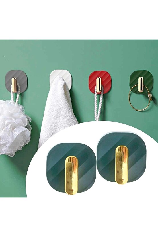 2li Yapışkanlı Retro Askılık Dolap Kapak Kulpu Yeşil (4767)