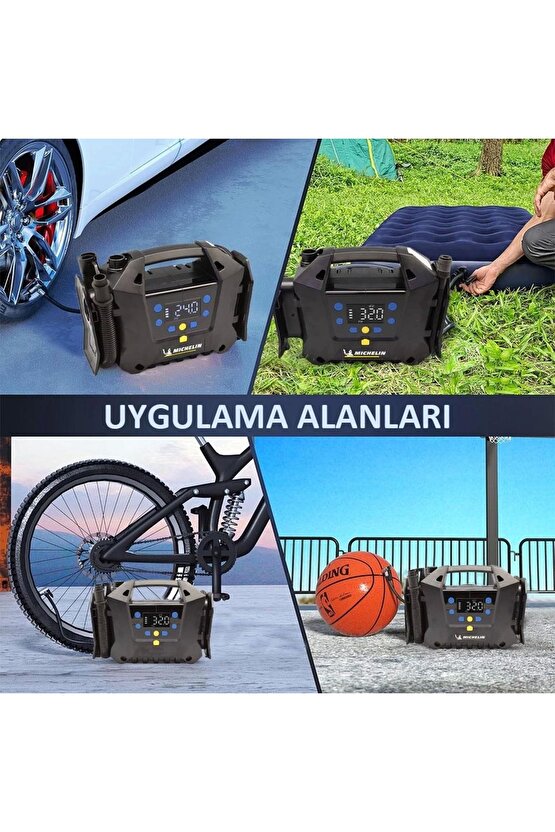 Mc34259 11.1volt2.5ah.120psı Ayarlanabilir Dijital Basınç Göstergeli Şarjlı Lastik&yatak Ş