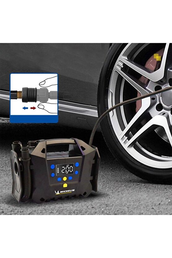 Mc34259 11.1volt2.5ah.120psı Ayarlanabilir Dijital Basınç Göstergeli Şarjlı Lastik&yatak Ş