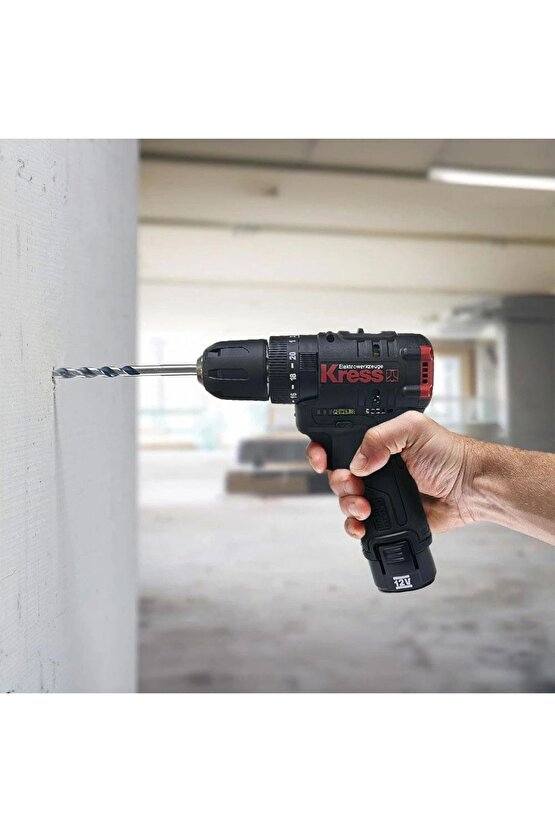 Kuc12 12volt2.0ah Li-ion Çift Akülü Kömürsüz Profesyonel Şarjlı Darbeli Matkap